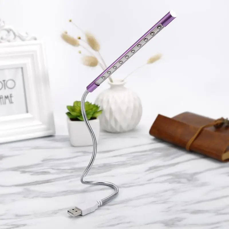 10 Алюминий сплав гибкие светодиодные лампы для чтения настольная лампа