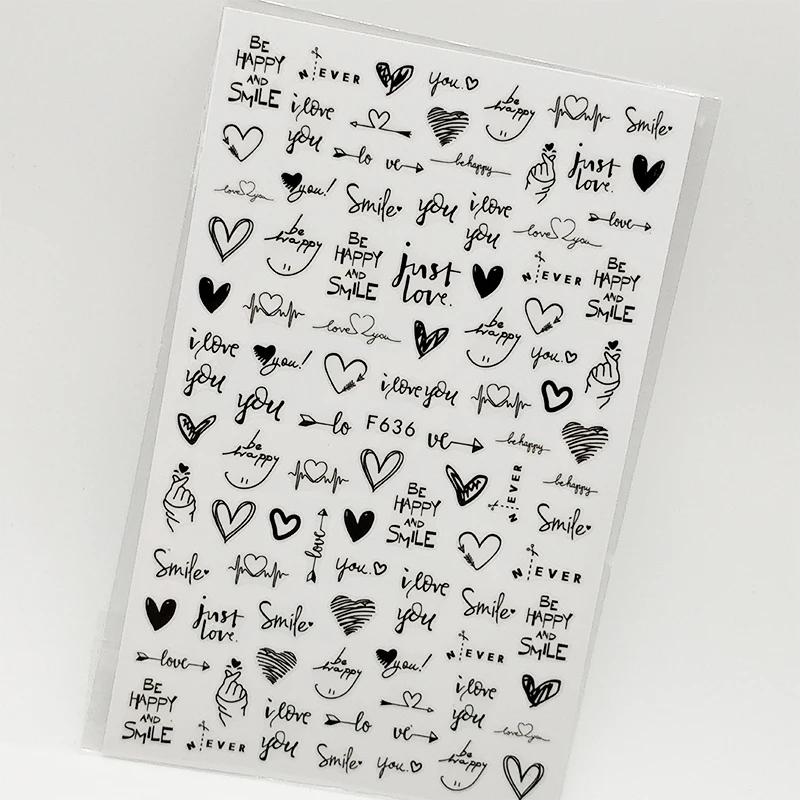 3D наклейки для ногтей Геометрические Животные украшения слайдер панда волк