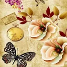 Бабочка с изображениями цветов и животных, полная выкладка квадратные 3D DIY алмазная живопись мозаичная картина, выполненная в технике алмазной вышивки крестом комплект украшений