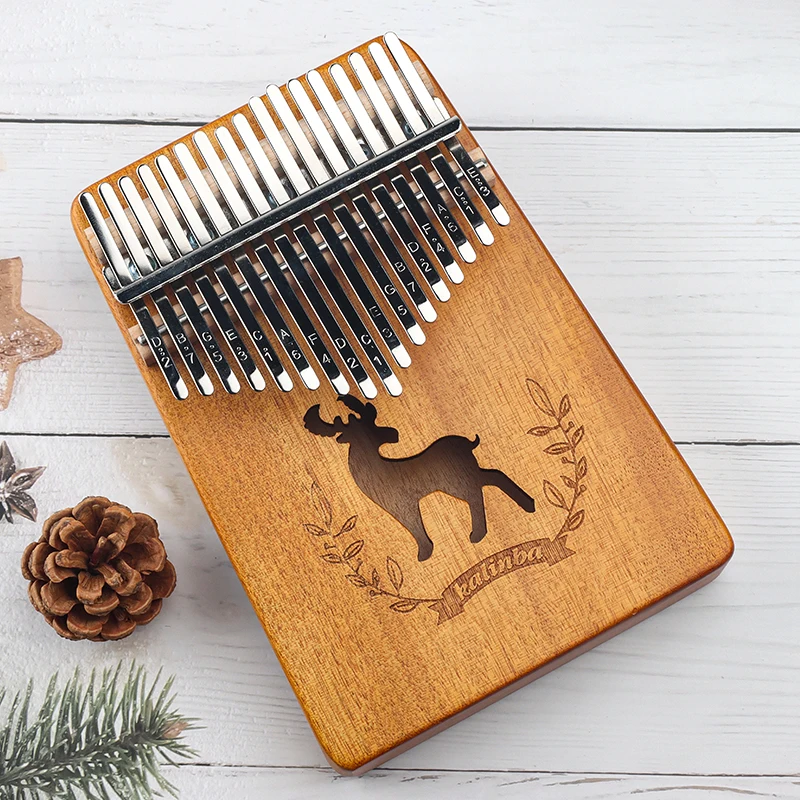 17 клавиш калимба большой палец пианино дерево красное с обучающей книгой Мелодия