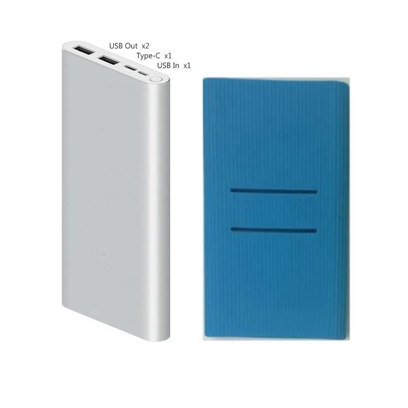 Silver Add Blue Новинка, Xiaomi Mi внешний аккумулятор 3, 10000 мА/ч, внешний аккумулятор, портативный аккумулятор, быстрая зарядка, 10000 мА/ч, внешний аккумулятор, поддерживает зарядку 18 Вт - Цвет: Silver Add Blue