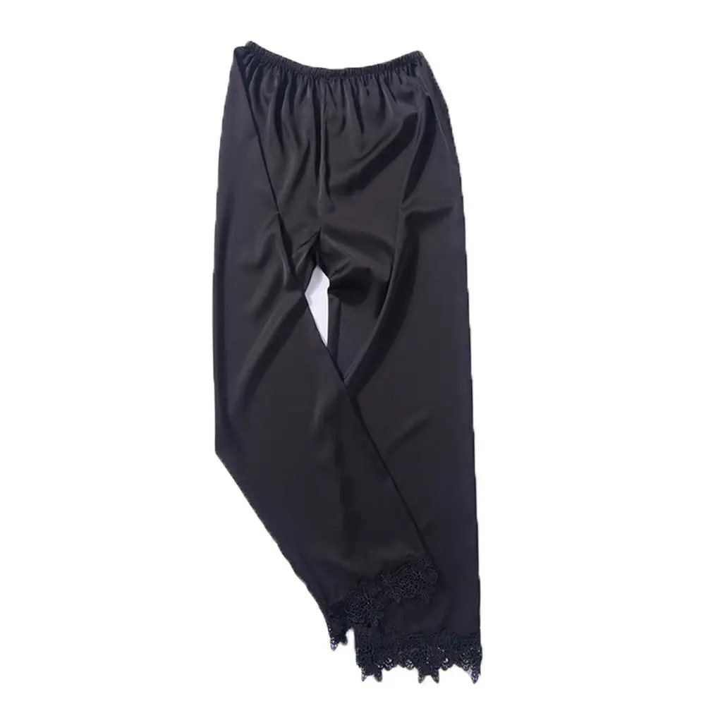 Женская шелковая атласная пижама штаны брюки одежда для сна домашняя |