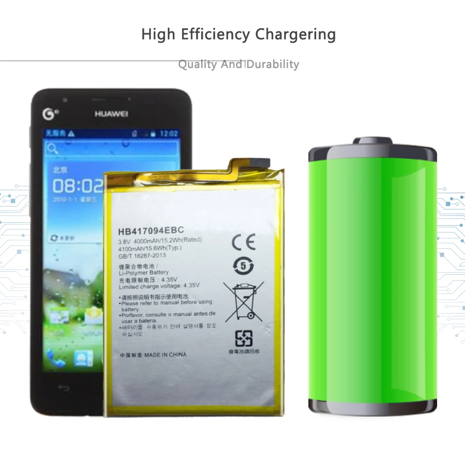 

Replacement Battery For Huawei Ascend Mate 7 MT7 TL00 TL10 UL00 CL00 Battery 4100mAh HB417094EBC with Track Code