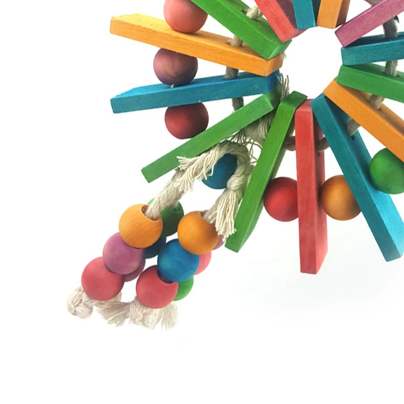 

Practical Pet Parrot Toys Wooden Hanging Cage Toys for Parrots Bird Funny Hanging Standing Toy Pet Bird Training Supplies