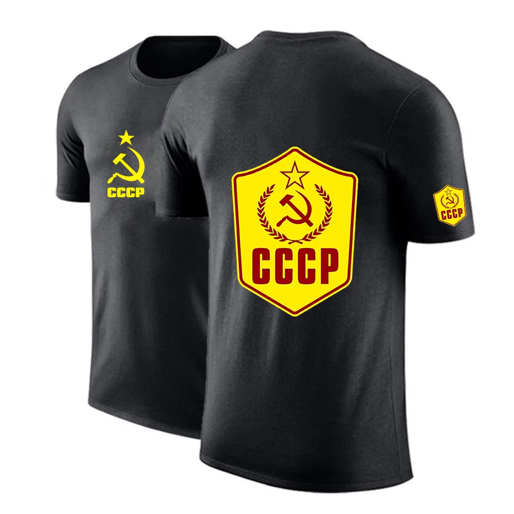 

Новая футболка CCCP, Модная хлопковая футболка с коротким рукавом, футболка с круглым вырезом для футбола, подарок для парня в стиле Харадзюку...