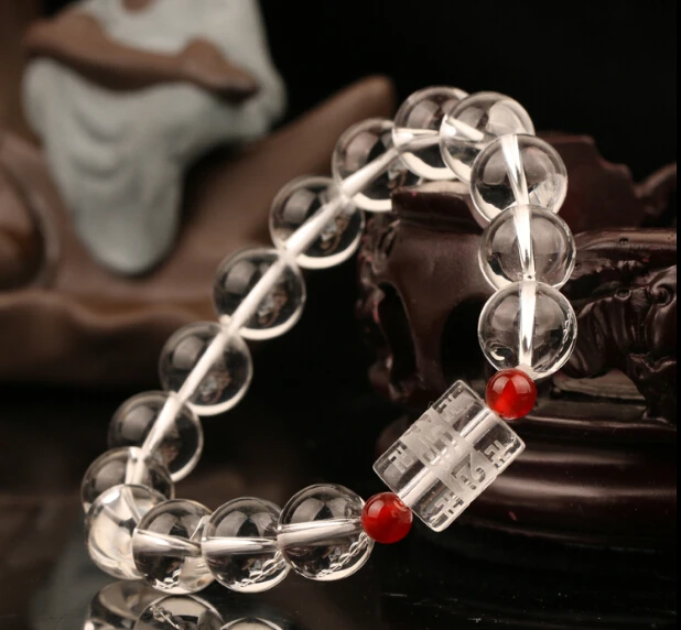 Браслет с натуральным белым кристаллом Пескоструйный браслет для мужчин и