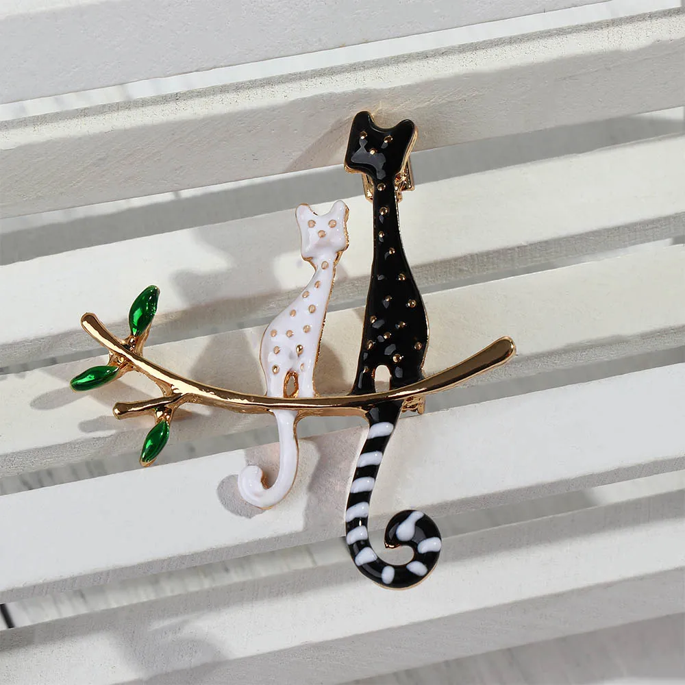 2020 эмалированные броши в виде ленивого кота на дереве | Украшения и аксессуары