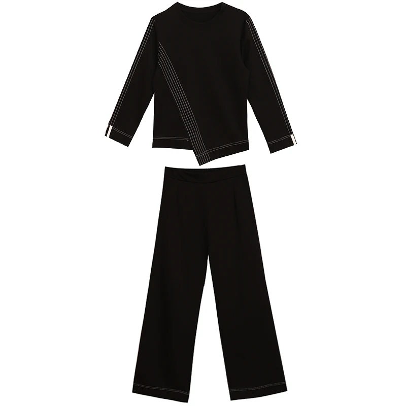 

Spring Fall Elegant Luxurious Tencel Ensemble Femme 2 Pieces Pantalon Top And Pants Plus Size Conjunto Feminino Woman Suit