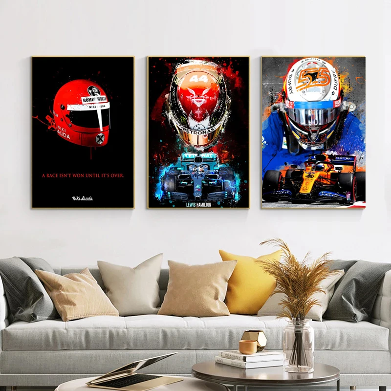 Абстрактная Классическая Картина на холсте Льюис Гамильтон F1 страсть гоночный