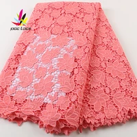 chiffon guipure lace dress aso ebi water soluble fabric cotton soft cord high quality 2021 style