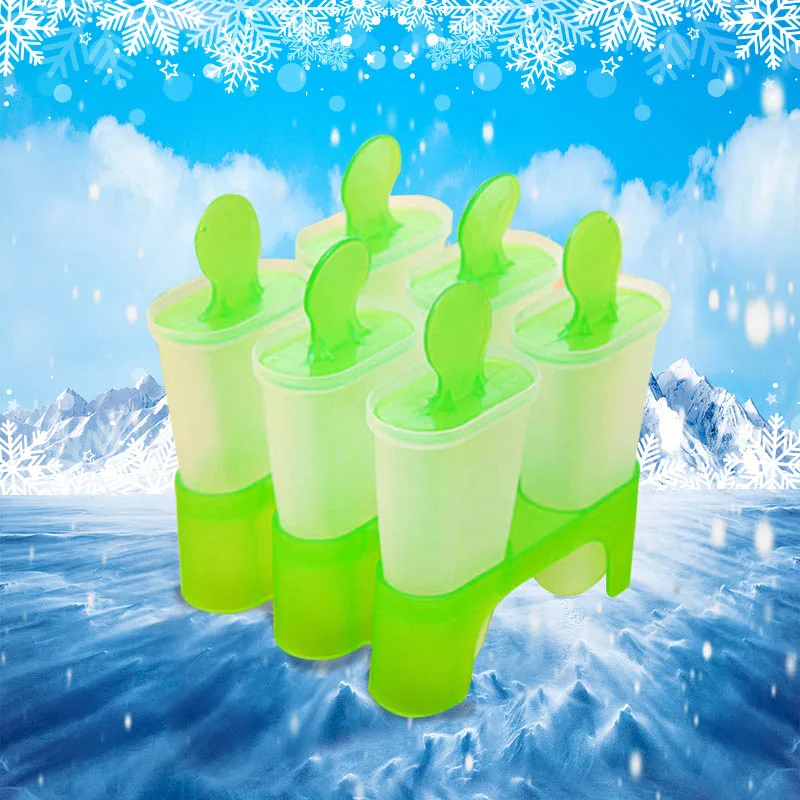 Lolly Mould Tray Pan Kitchen Randomly color 6 Cell Frozen Ice Cube Molds Popsicle Maker DIY Cream Tools Cooking tools |