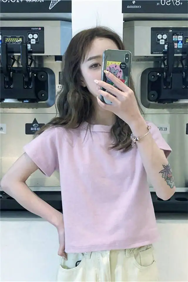 

2020 Short Sleeve Top Cotton Shirt Garment Gold