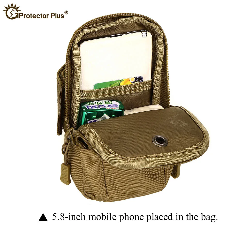 PROTECTOR PLUS Military Tactical 5.5 inches Mobile Phone Running Music Pouch Utility Arm Sport bag Climbing Hunting Cycling