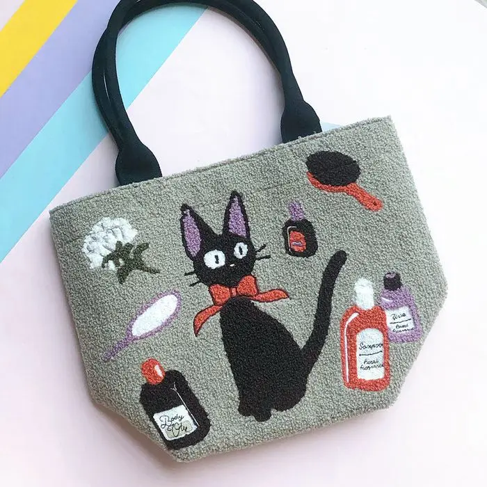 Япония Кики Джиджи кошка Повседневная сумка с вышивкой для покупок|Персонажи