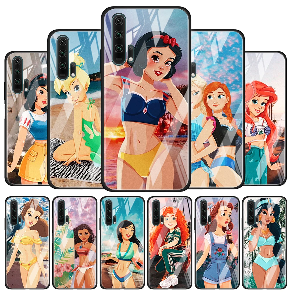 

Disney Beach Princess for Honor 30 20 10 9X Pro Plus Lite 8X Huawei Y8P Y6P Y5P Y9 Y7 Y6 2019 Tempered Glass Phone Case