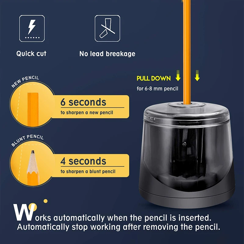 Точилка для карандашей автоматическая электрическая детей | Канцтовары офиса и