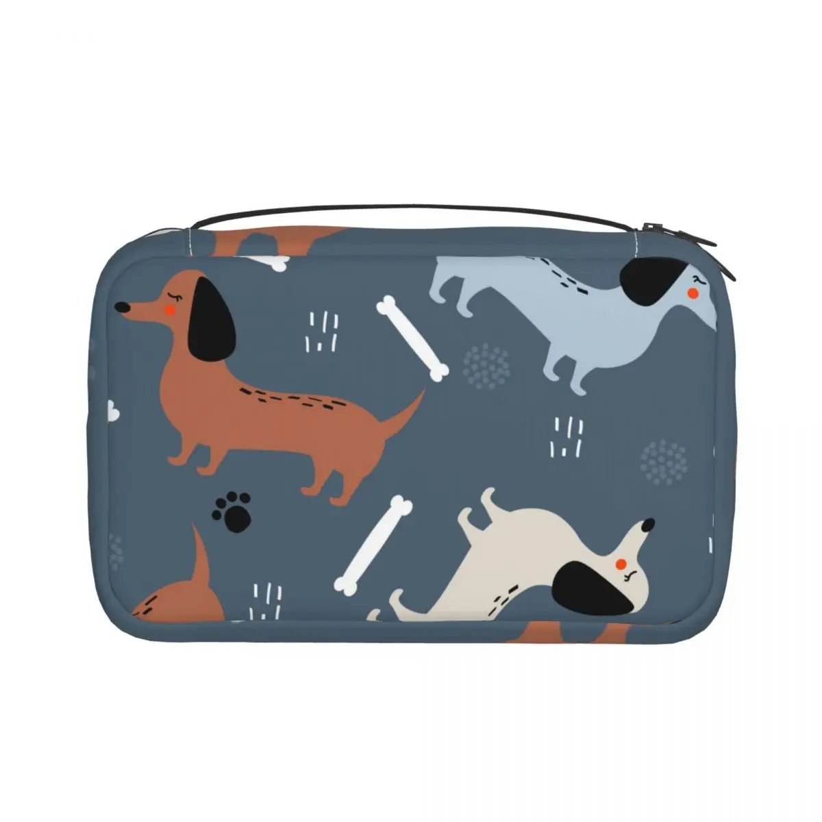 

Hanging Toiletry Bag Happy Dogs Bones Travel Toiletry Wash Organizer Kit Cosmetics Make Up Sturdy Hanging Bag