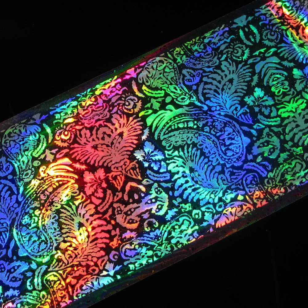 Фольга для дизайна ногтей Прозрачная серебряные золотые цветы кружевной дизайн