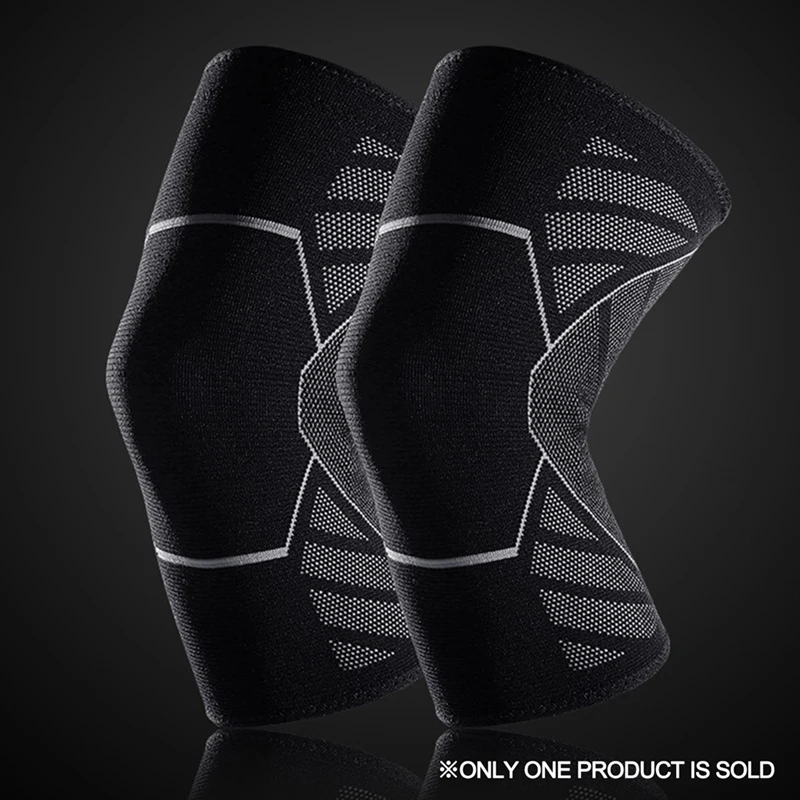 

ELOS-Fitness Running Cycling Knee Support Braces Elastic Polyester Sport Compression Knee Pad Sleeve for Basketball
