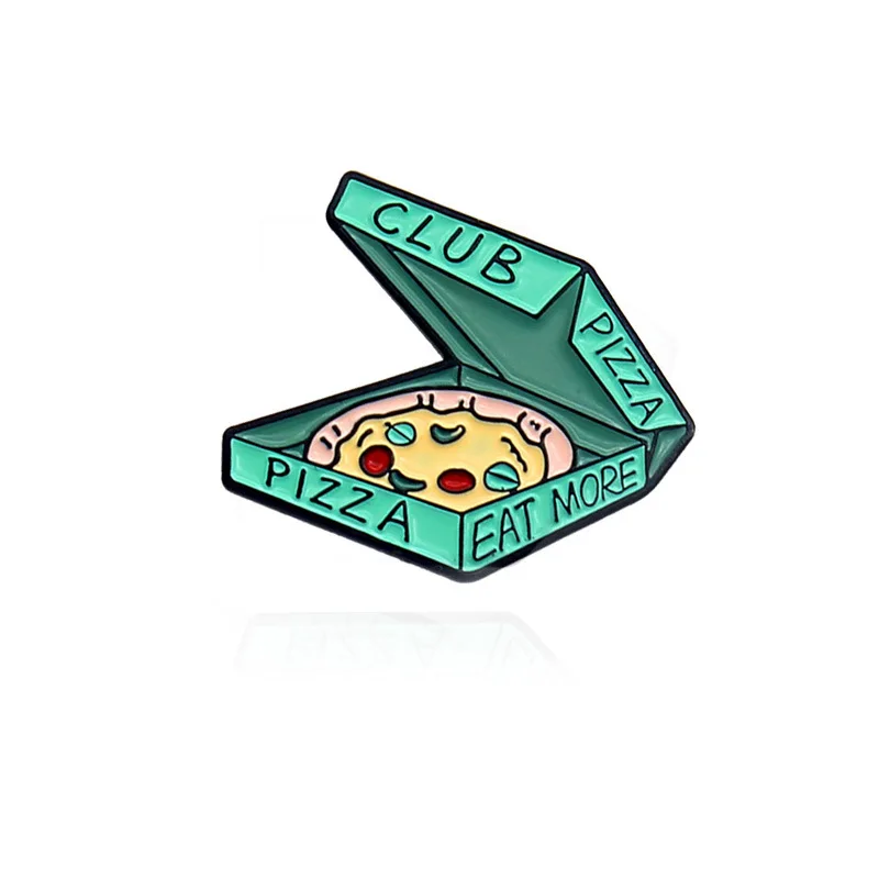 

New Pizza Cartoon lapel Pin Badges Enamel Pins and Brooches Creative Denim bag Jewelry for women men