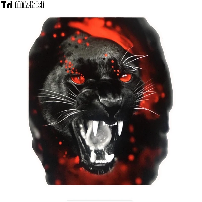 Tri Mishki WCS887 черный пантера горения в глаз Автомобильная наклейка из ПВХ цветные