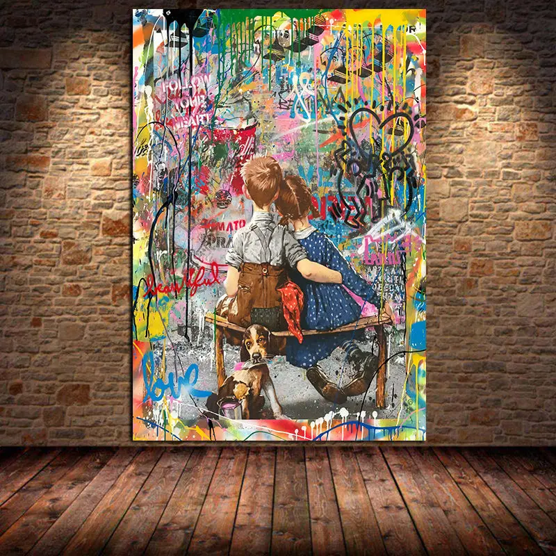 

Graffiti Art "Follow Your Dreams" Canvas Painting Street Posters and Prints Wall Art Pictures for Living Room Cuadros Unframed