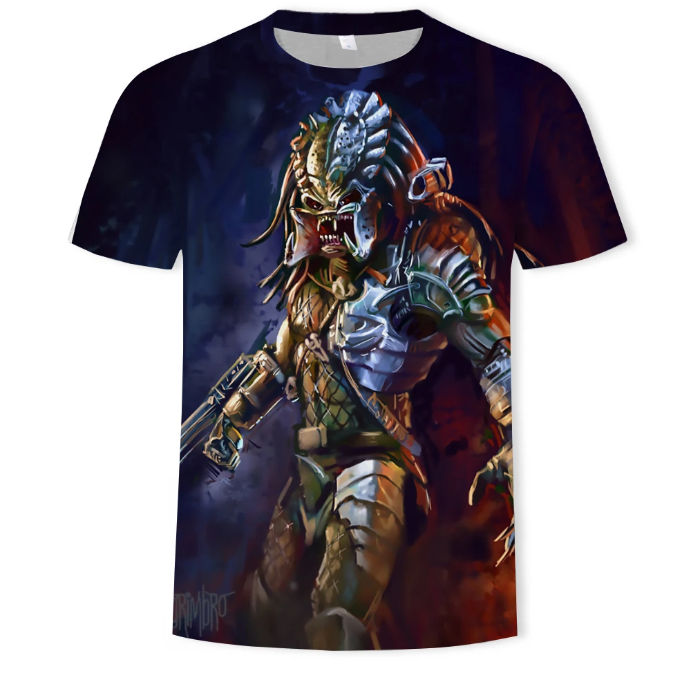 

Hot Sale Sci-Fi Thriller Predator Series Men 3D T-shirt Cool Print Casual Short Sleeve Summer Breathable T-shirt