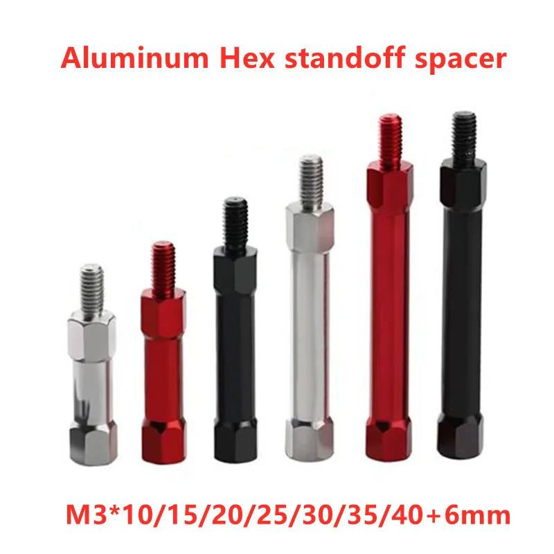 10 шт. Шестигранная Проставка M3 круглая секция алюминиевые стойки штырь гнездо