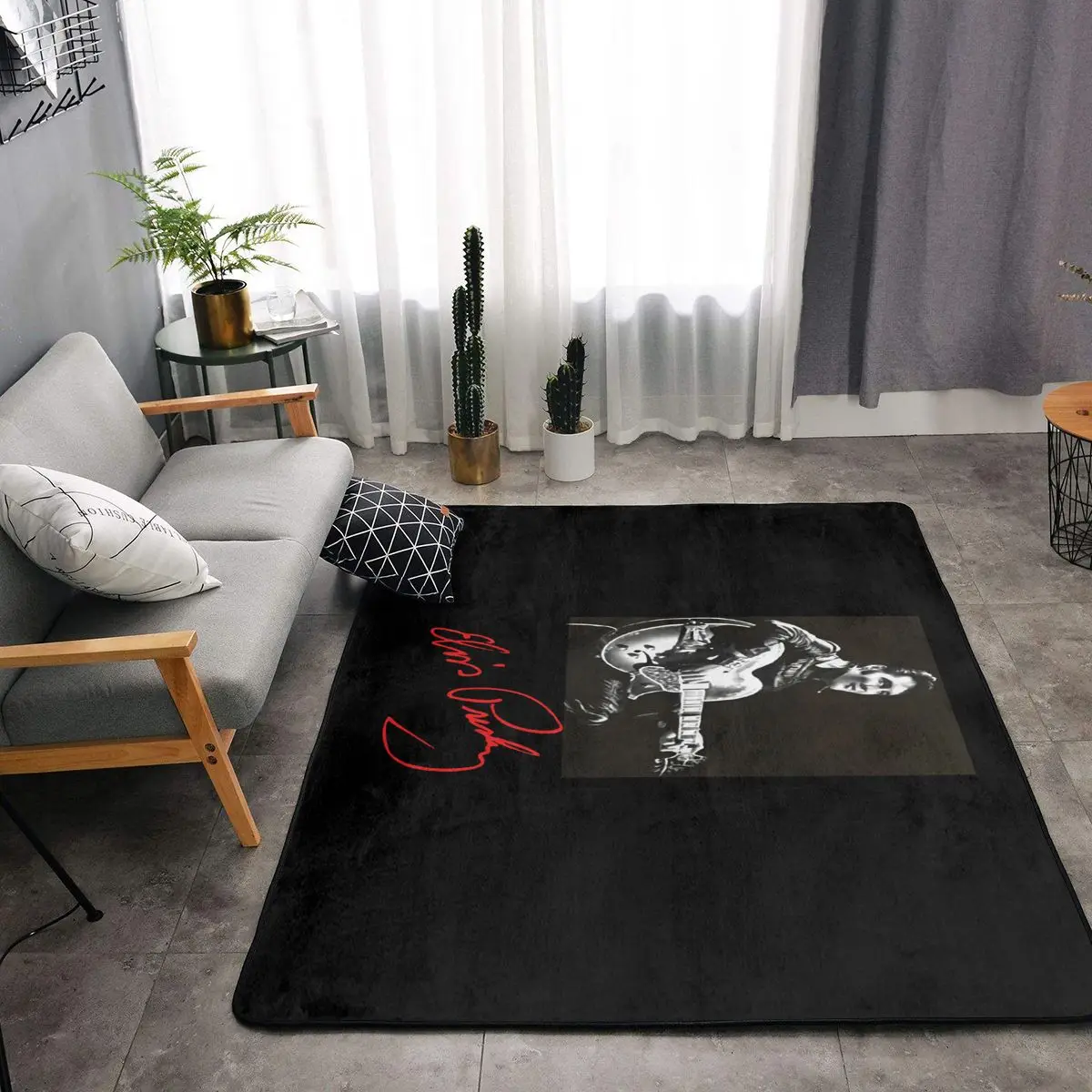 

Elvis Presley Guitar Rock Music Mens Present Rug Living Room Carpet Home Mats Carpet Rug Carpet Islam Prayer Rug