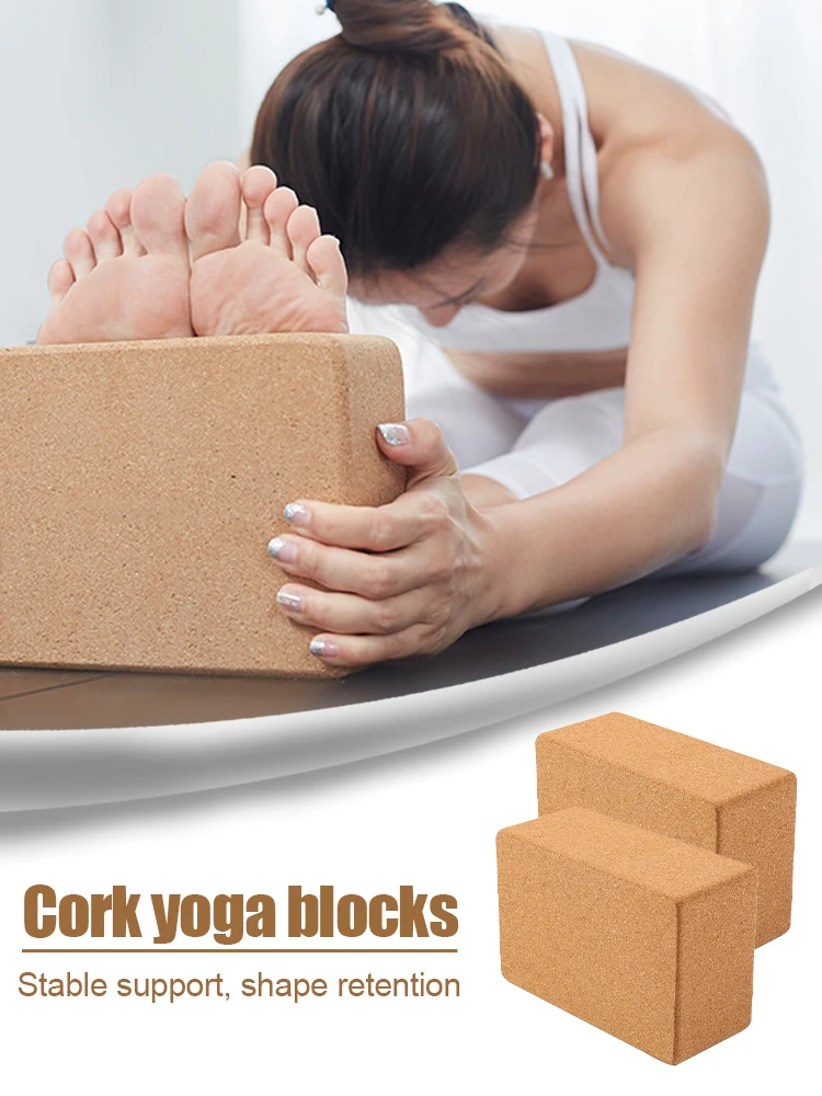 

Lightweight Eco-friendly Yoga Block Cork Wood Yoga Brick Non Slip Soft Surface Yoga Block to Support Poses Fitness Equipment