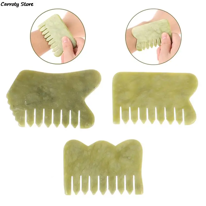 

Natural Jade Stone Comb Guasha Board Comb Shape Massage Hand Massager Relaxation Comb Health Care