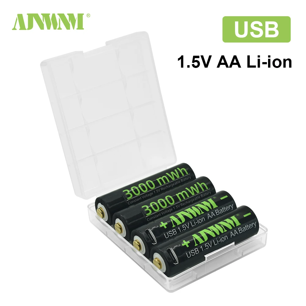 AJNWNM 1 5 V USB AA перезаряжаемые батареи mwh v литиевые для дистанционного управления