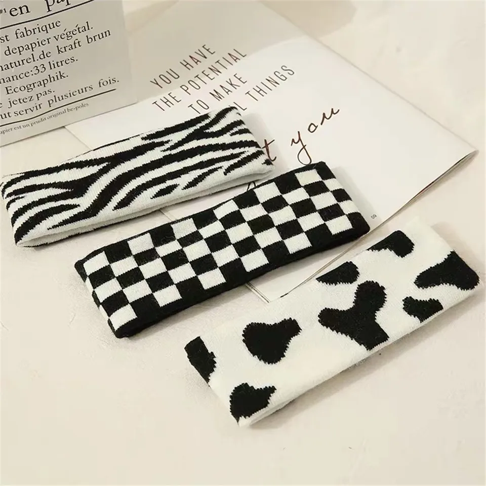 Зимняя теплая одежда в полоску повязка на голову женская вязаная чалма с