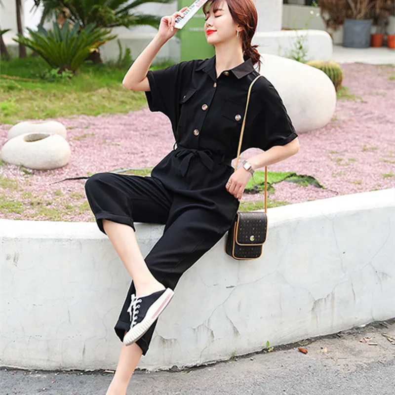 Новинка 2020 Модный комбинезон для отдыха универсальный с рубашкой и воротником