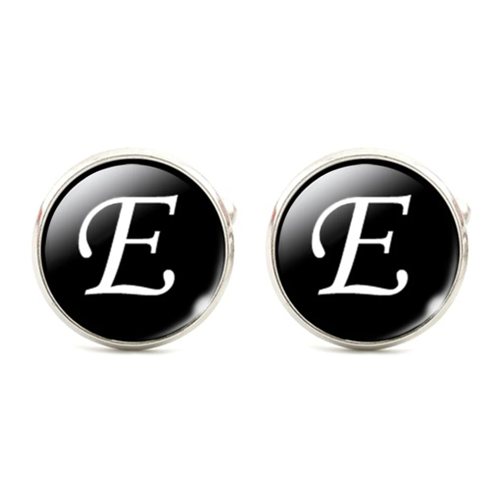 Бизнес белый на черных буквах мужские костюмы рубашка манжеты посеребренные