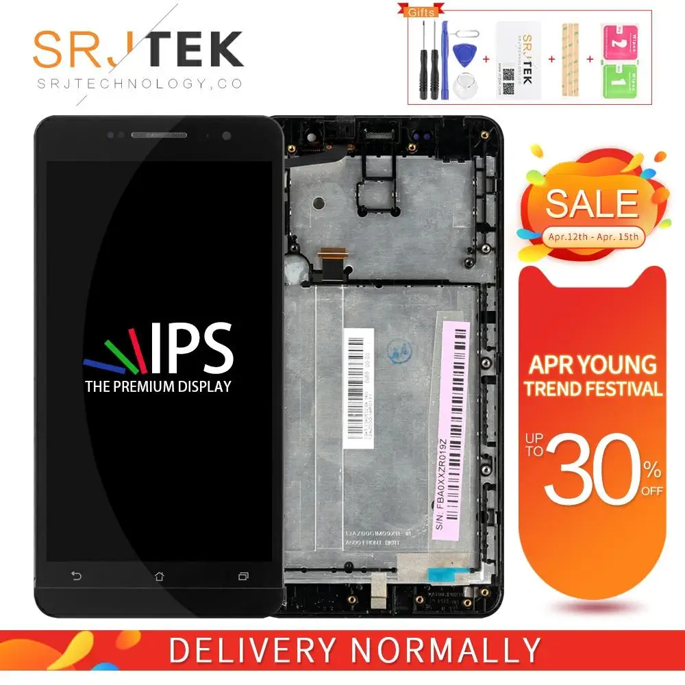 Srjtek для Asus Zenfone 6 LCD A601CG A600CG дисплей панель сенсорный экран дигитайзер сенсор