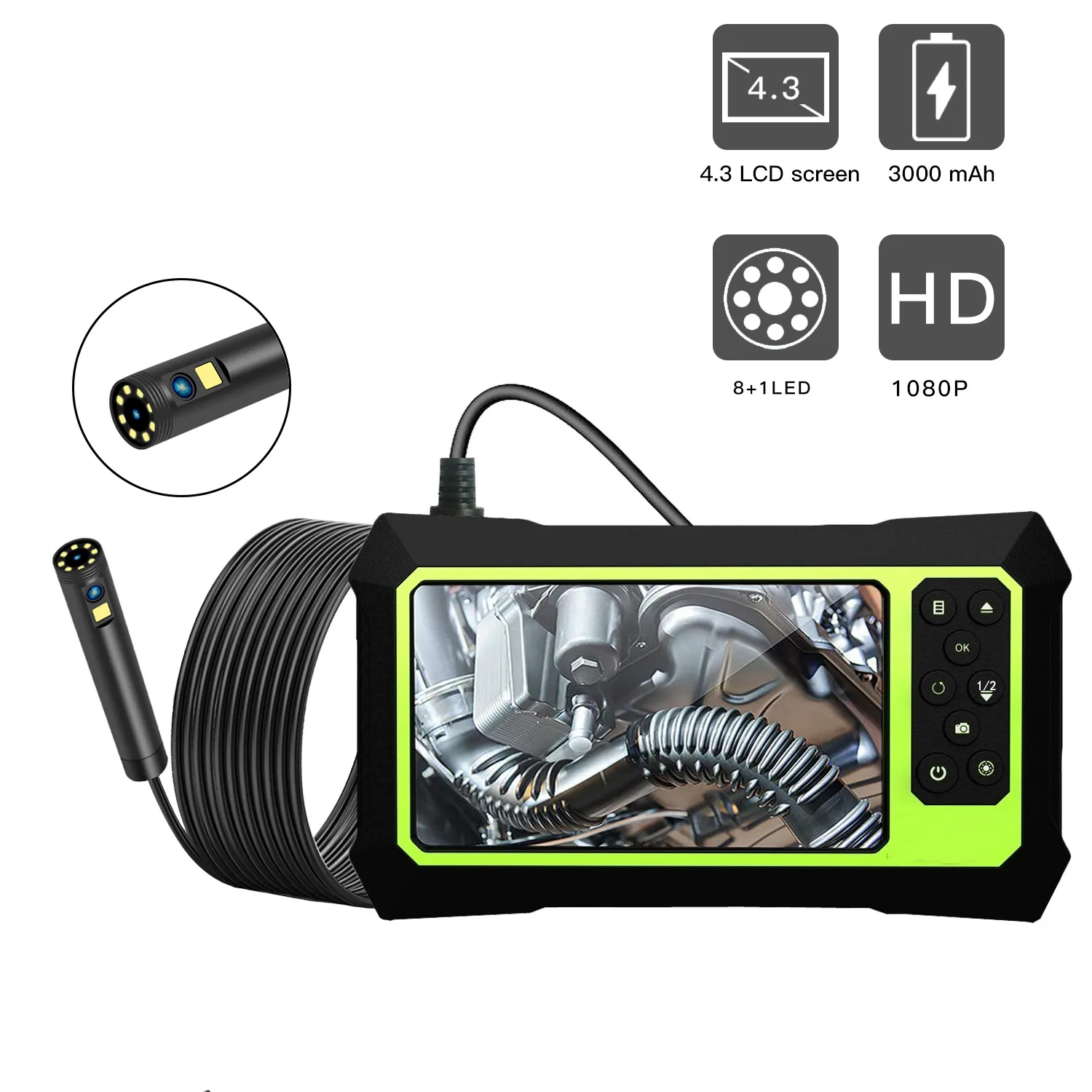 

4.3 Inch Endoscope with Screen 1080P Dual Camera HD Industrial Pipe Detection Endoscope Wholesale