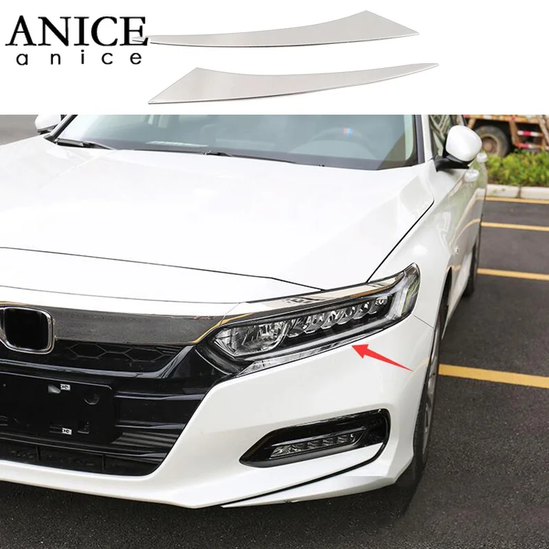 Крышка для передней фары из нержавеющей стали подходит Honda Accord 2018|Хромирование| |