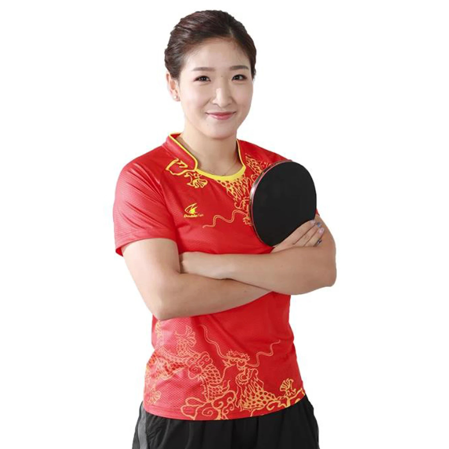 

2019 одежда для настольного тенниса с двумя рыбками для мужчин и женщин, спортивная одежда с коротким рукавом Liu Shi Wen, Джерси