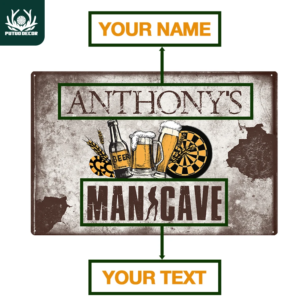 Персонализированные Металлический Знак Изготовленный На Заказ человек пещера