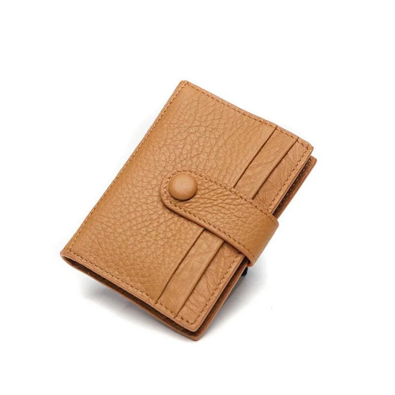 brown 18 CHSANATO, высокое качество, натуральная кожа, кредитный держатель для карт, для девушек, Бизнес ID, визитница, многофункциональный, тонкий, мини кошелек - Цвет: brown 18