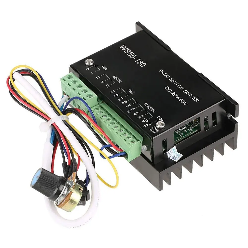 

Motor Driver BLDC Brushless Spindle 3 Phrase DC 20V-50V Controller WS55-180 For CNC Machine 2021 New