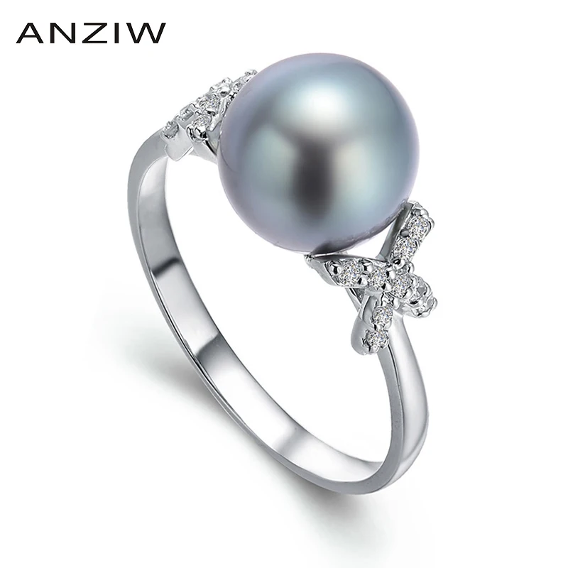 Кольцо из таитянского жемчуга серебро 925 пробы 10 мм|ring sterling|ring engagementsilver women |