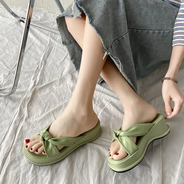 

Web celebrity French muffin platform and flip-flop feminine fairy style new summer wear fashion goes with everything