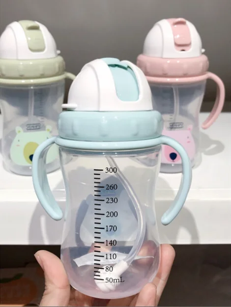 Дети учатся питьевая вода соломенная ручка бутылка детская чашка милый учебный