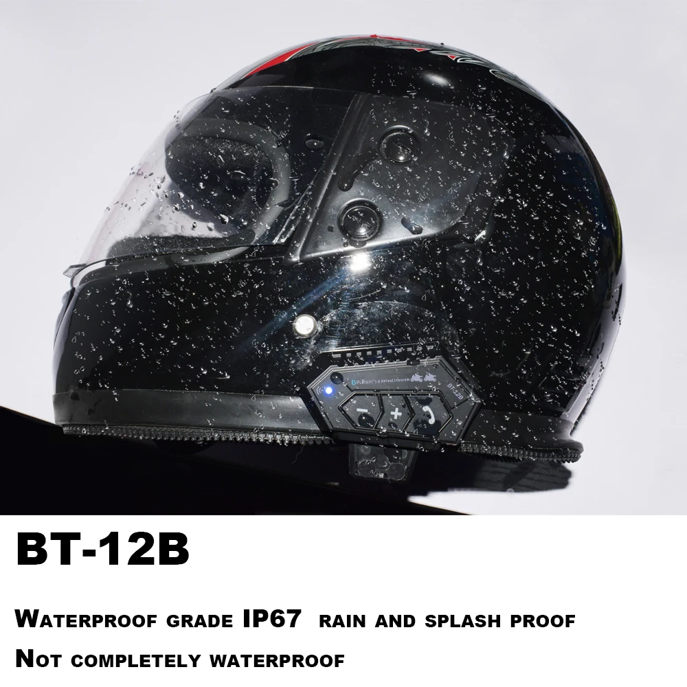 BT-12B Bluetooth 5 0 для мотоциклетного шлема с аккумулятором 2000 мАч | Автомобили и