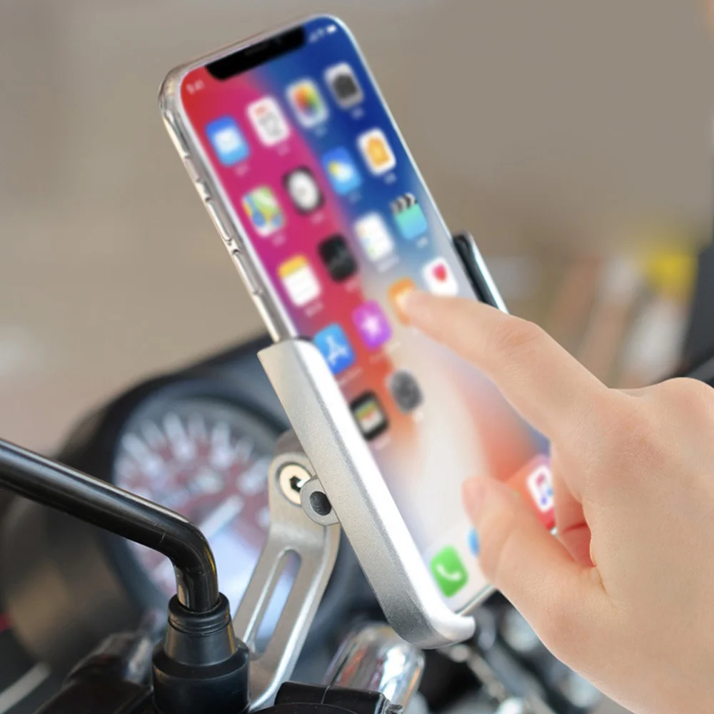 

Aluminum Alloy Motorcycle Phone Holder Adjustable Motorcycle Bicycle Handlebar for 4-6.5inch Phone Mount