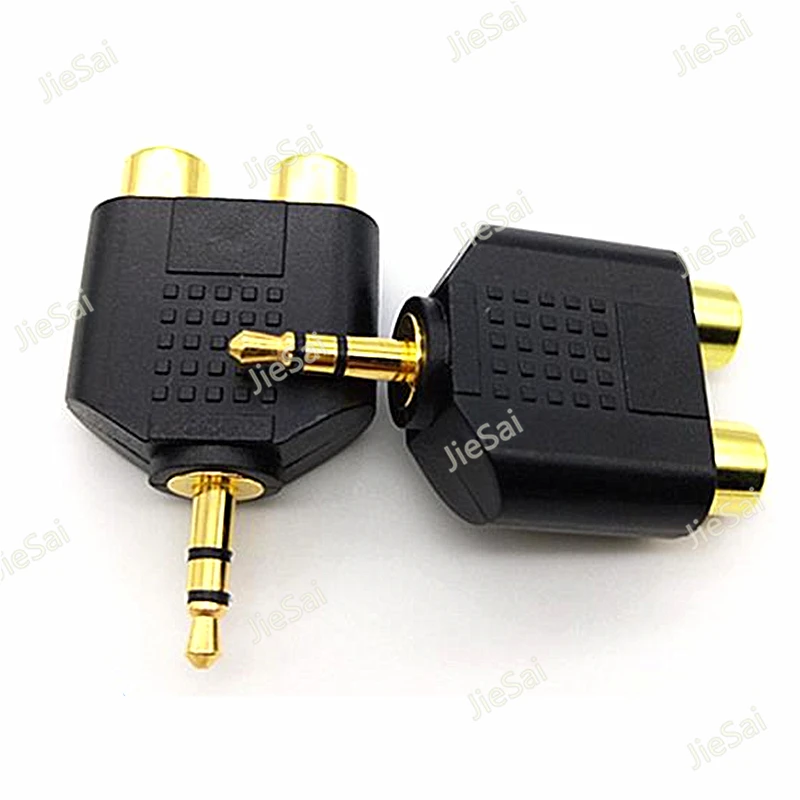 

5pcs Stereo Dual Track Microphone Audio Adapter Gold-plating 3.5mm Male to AV Double Lotus Famale Audio Converter