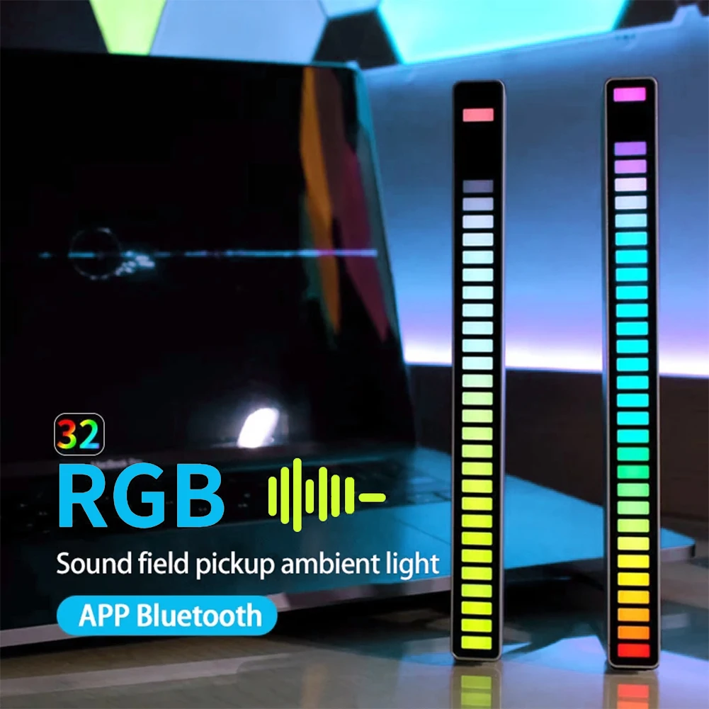 

Светодиодсветильник полоса освещения музыкальной атмосферы освещение Звуковое управление пикап Ритм Светильник RGB цветная трубка USB энерг...