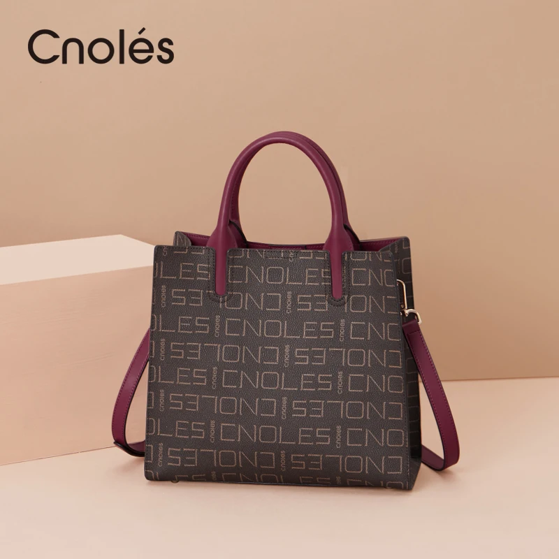 

Cnoles luxurious waterproof fabric PVC bag shoulder large-capacity brand casual tote bag top-handle bags shoulder bags